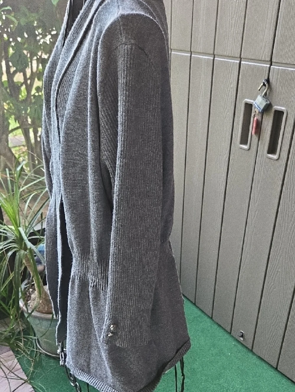 89th & Madison Light Gray Ribbed Open-Front Cardigan Jacket - Picture 2 of 7